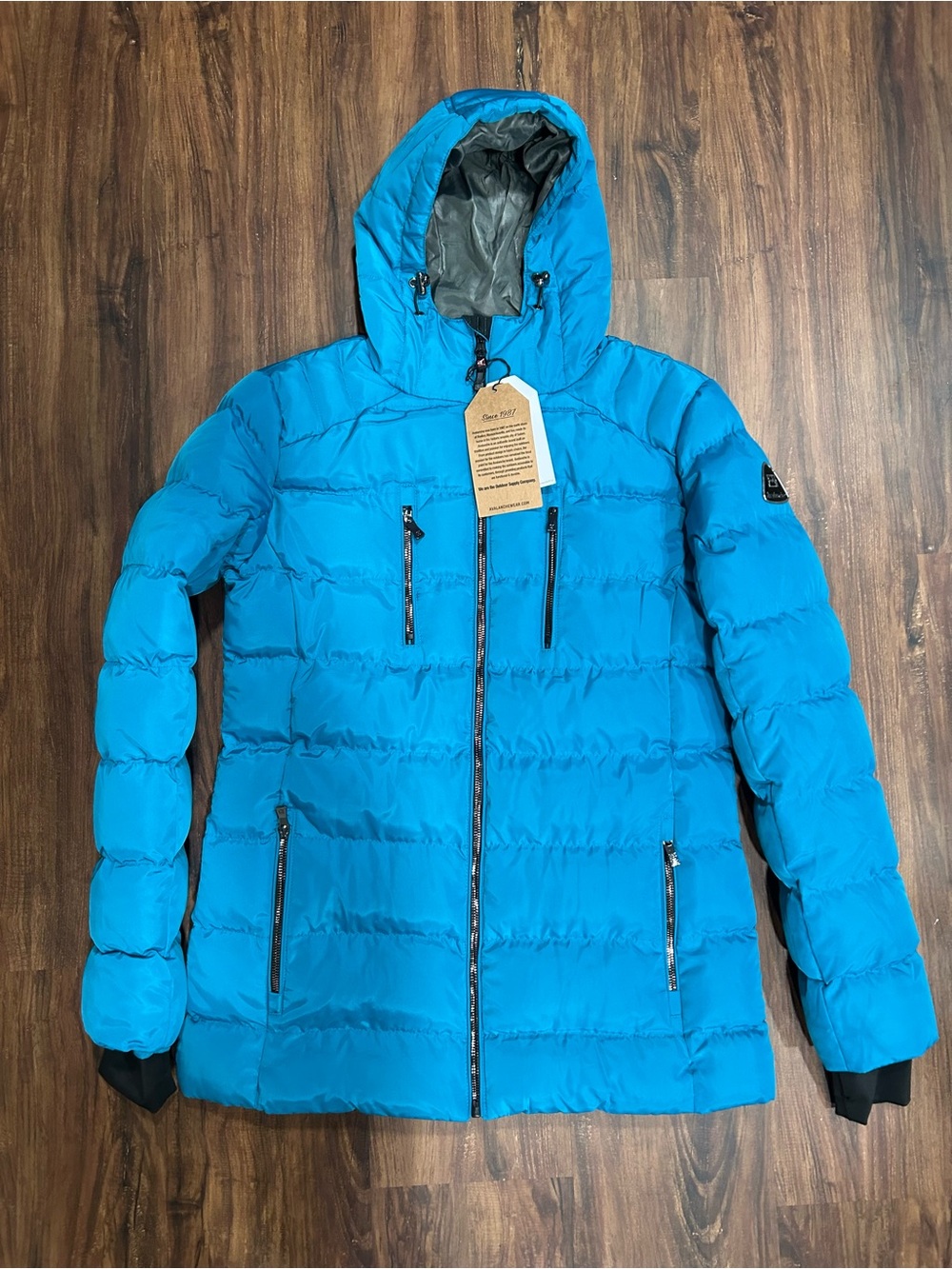 Avalanche Teal Quilted Ski Jacket with Hood